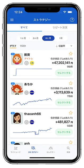 国内唯一の選択型専用スマホアプリ「システムトレーダーアプリ版」